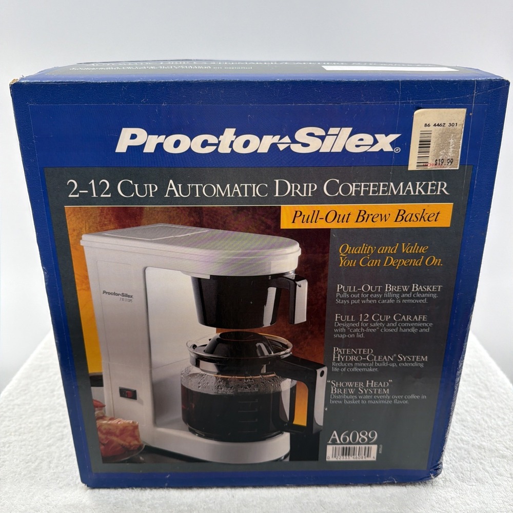 New In box Proctor-Silex Automatic Drip Coffee Maker 2-12 Cup Model A6089 Caldor